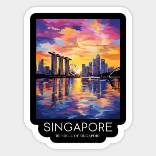 A Pop Art Travel Print of Singapore Sticker